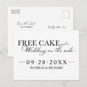 Gratis Taart Grappige Huwelijk Bewaar De Datum Gee Briefkaart (Voorkant / Achterkant)