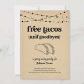 Gratis Taco Funny Going Away Party uitnodiging (Voorkant)