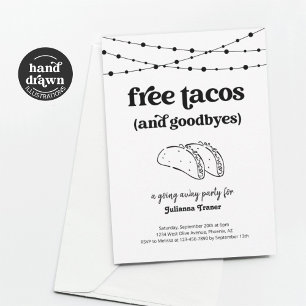 Gratis Taco Funny Going Away Party uitnodiging