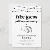 Gratis Taco Funny Jubileum Feestuitnodiging Kaart (Voorkant)