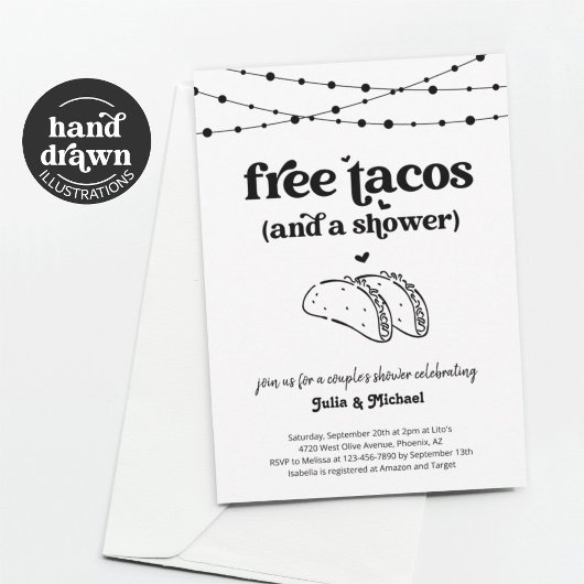 Gratis Tacos Funny Couple's Douche uitnodiging