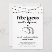 Gratis Tacos Funny Couple's Douche uitnodiging (Voorkant)