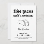 Gratis Tacos Funny Save the Date Kaart (Voorkant)