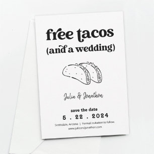Gratis Tacos Funny Save the Date Kaart