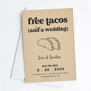 Gratis Tacos Funny Save the Date Kaart