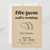 Gratis Tacos Grappige Bewaar de Datum Kaart (Voorkant)
