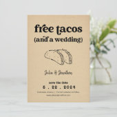 Gratis Tacos Grappige 'Save the Date'-kaart Kaart (Staand voorkant)