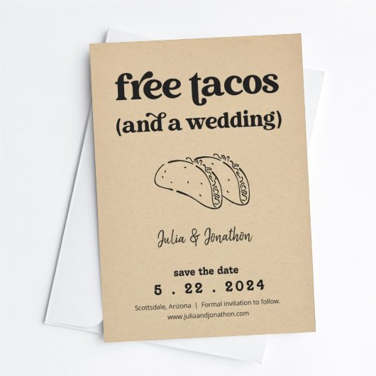 Gratis Tacos Grappige 'Save the Date'-kaart Kaart