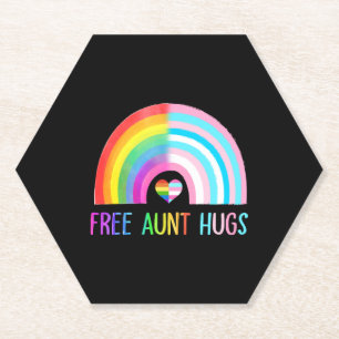 Gratis Tante Hugs Gay Pride LGBTQ LGBT Rainbow Kartonnen Onderzetters