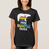 Gratis Tante Hugs Rainbow Beer LGBT Pride Gay Lesb T-shirt (Voorkant)