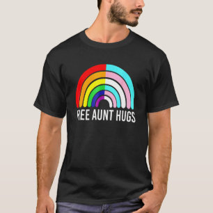 Gratis Tante Hugs Rainbow Transgender Vlag LGBTQ G T-shirt