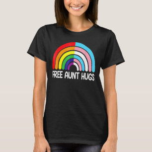 Gratis Tante Hugs Rainbow Transgender Vlag LGBTQ G T-shirt