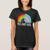 Gratis Tante Hugs Rainbow Transgender Vlag LGBTQ G T-shirt (Voorkant)