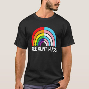 Gratis Tante Hugs Rainbow Transgender Vlag LGBTQ G T-shirt