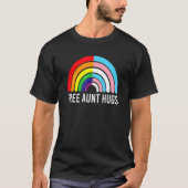 Gratis Tante Hugs Rainbow Transgender Vlag LGBTQ G T-shirt (Voorkant)