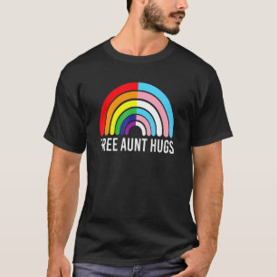 Gratis Tante Hugs Rainbow Transgender Vlag LGBTQ G T-shirt