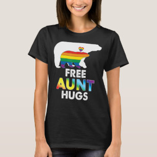 Gratis Tante Hugs Regenboog Beer LGBT Pride Gay Le T-shirt