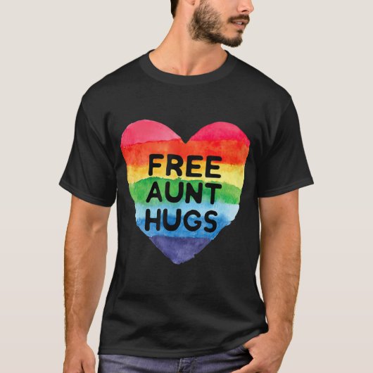 Gratis tante Hugs T Rainbow Pride LGB-cadeaus T T-shirt (Voorkant)