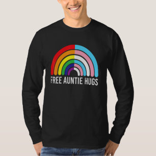 Gratis tante knuffels regenboog transgender vlag l t-shirt