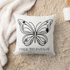Gratis te evolueren Butterfly Minimalist Line Art Kussen
