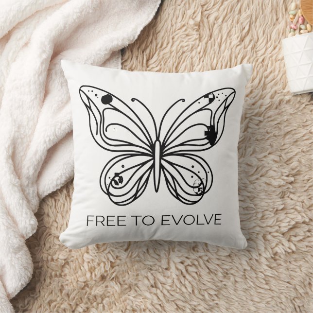 Gratis te evolueren Butterfly Minimalist Line Art Kussen (Deken)