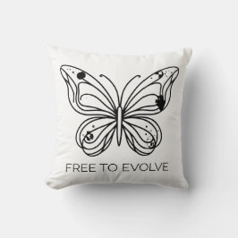 Gratis te evolueren Butterfly Minimalist Line Art Kussen