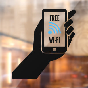 Gratis telefoon met bedrijfscel voor Wi-Fi-koffie  Raamsticker