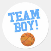 Gratis Throws Team Boy Gender onthulling party Ronde Sticker (Voorkant)