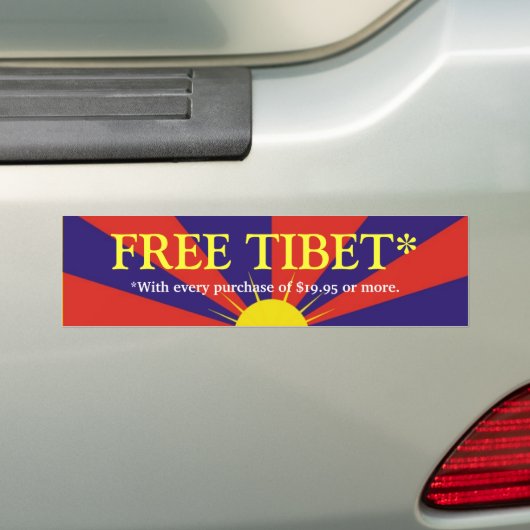 GRATIS TIBET* BUMPERSTICKER (Op auto)