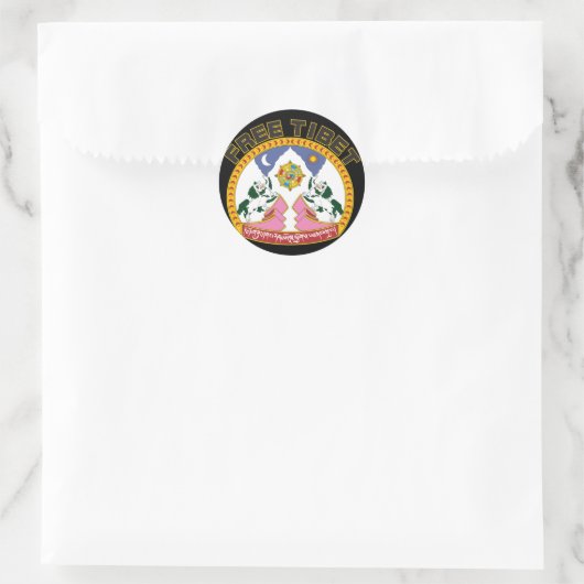 Gratis Tibet embleem Ronde Sticker (Tas)