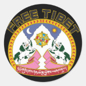 Gratis Tibet embleem Ronde Sticker (Voorkant)