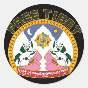 Gratis Tibet embleem Ronde Sticker