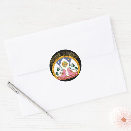 Gratis Tibet embleem Ronde Sticker (Envelop)