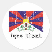 Gratis Tibet geschenken Ronde Sticker (Voorkant)