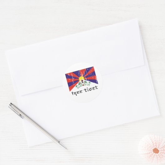 Gratis Tibet geschenken Ronde Sticker (Envelop)