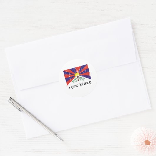 Gratis Tibet geschenken Ronde Sticker (Envelop)
