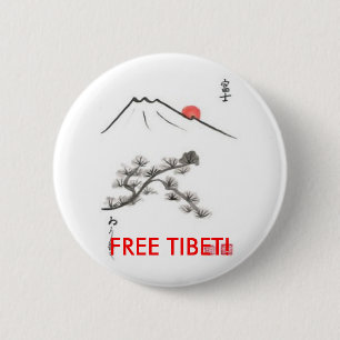 GRATIS TIBET! knop — nieuw object! Ronde Button 5,7 Cm
