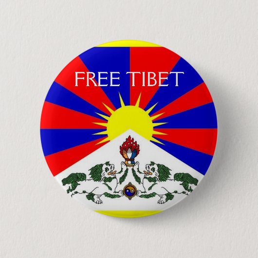 GRATIS TIBET PIN RONDE BUTTON 5,7 CM (Voorkant)