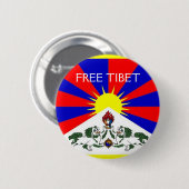 GRATIS TIBET PIN RONDE BUTTON 5,7 CM (Voorkant /achterkant)
