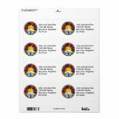 Gratis Tibet ronde Grunge Etiket (Full Sheet)