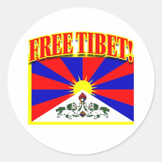 GRATIS TIBET RONDE STICKER (Voorkant)