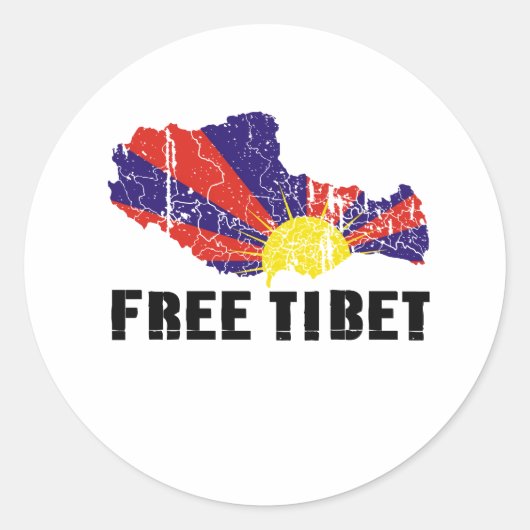 GRATIS TIBET RONDE STICKER (Voorkant)