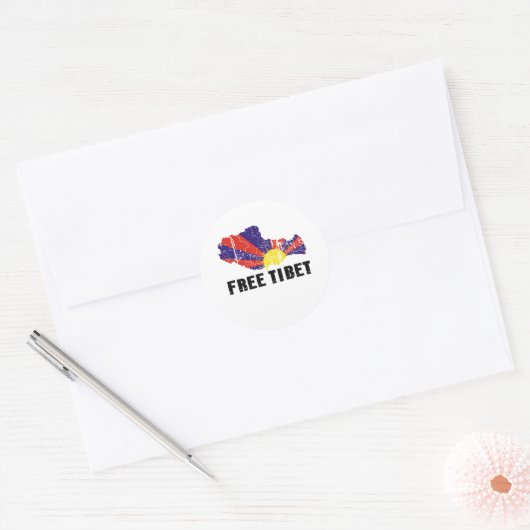 GRATIS TIBET RONDE STICKER (Envelop)