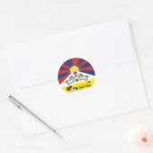 Gratis Tibet & Tibetaanse vlag, Kaart Hart / Tibet Ronde Sticker (Envelop)