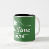 Gratis tijd is mijn rijkdom tweekleurige koffiemok (Voorkant rechts)