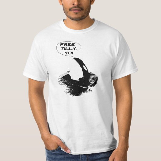 Gratis Tilly, Yo! Shirt van Orca "killer whale" (Voorkant)
