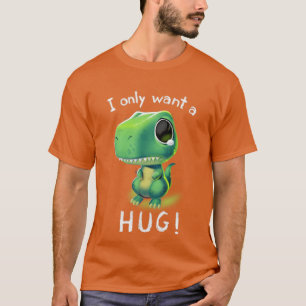 Gratis TRex ik wil alleen maar een stekelige steke T-shirt