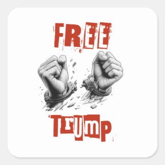 Gratis Trump - Handboeien Vierkante Sticker