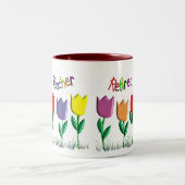 Gratis Tulpschotel voor docenten Tweekleurige Koffiemok (Center)