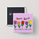 Gratis Tulpschotel voor docenten Vierkante Button 5,1 Cm (Voorkant /achterkant)